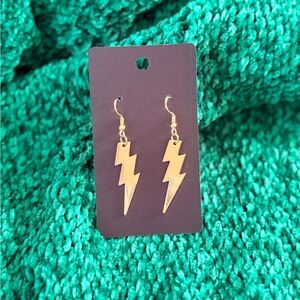 Gold Lightning Bolt Earrings